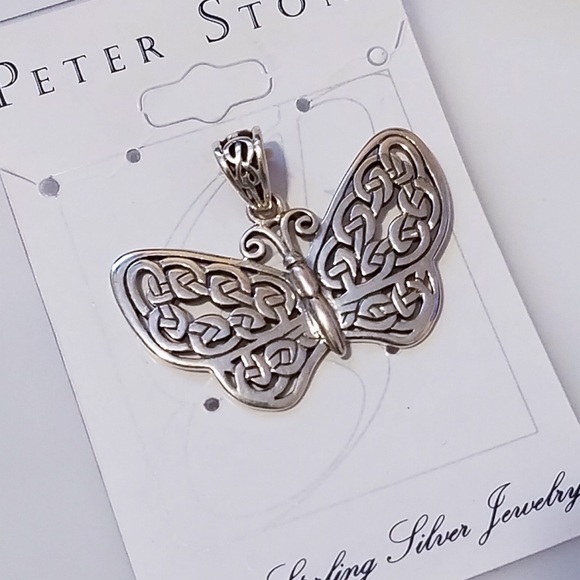 🦋Beautiful Lg Butterfly Sterling Silver Pendant - Picture 2 of 3